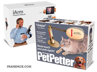 Photo of the iArm and Pet Petter Prank Pack Boxes