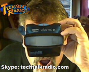 A Photo of TechtalkRadio's Andy Taylor looking at a 3D Image