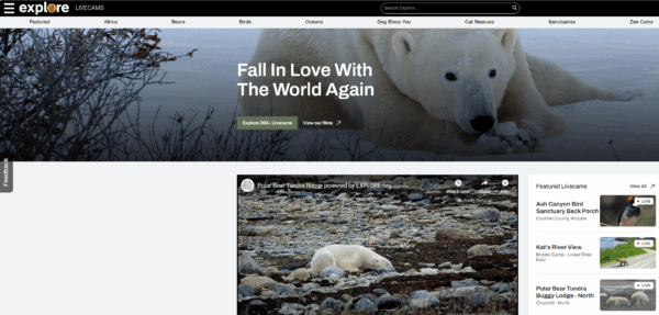 Screenshot of Explore.Org